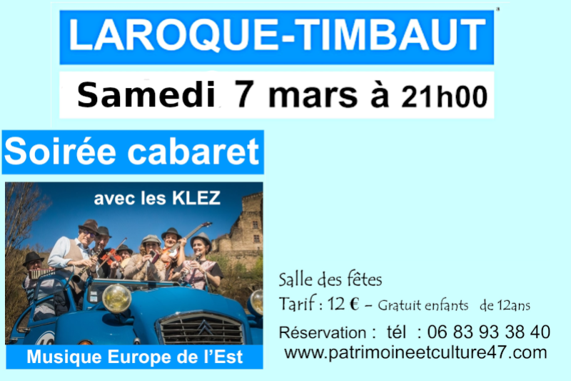 Soirée cabaret à Laroque-Timbaut